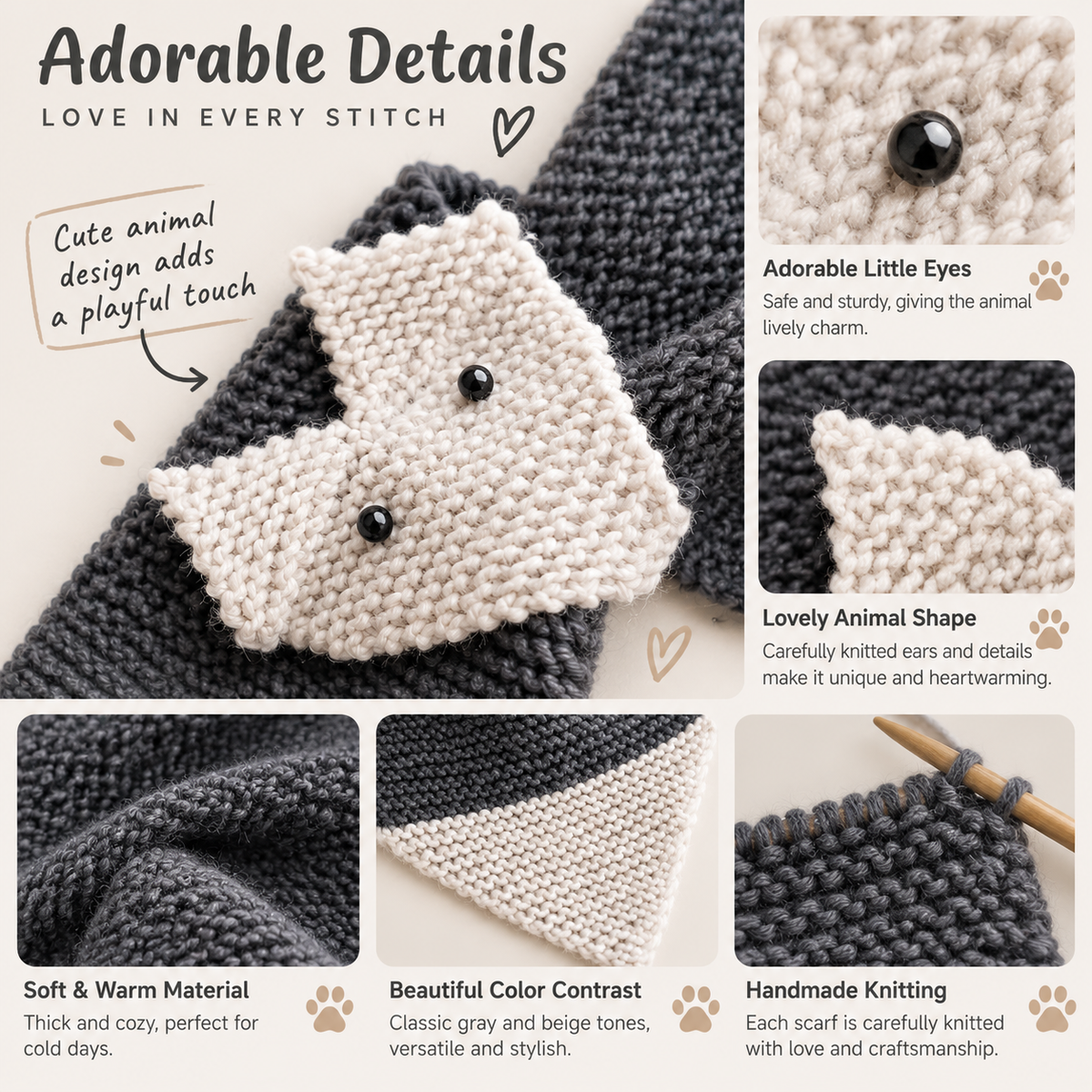 Fox Scarf Knitting Pattern
