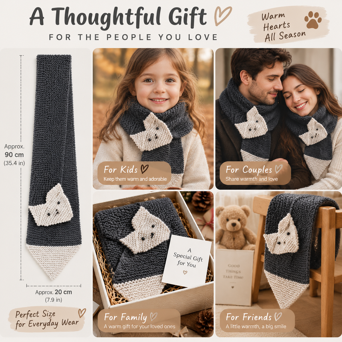 Fox Scarf Knitting Pattern