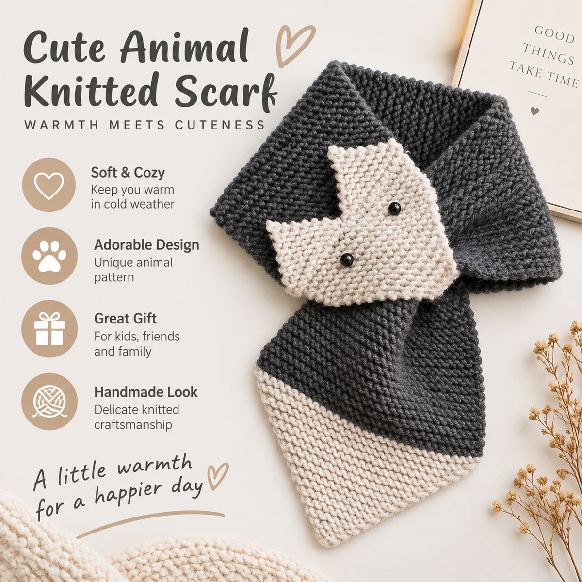 Fox Scarf Knitting Pattern