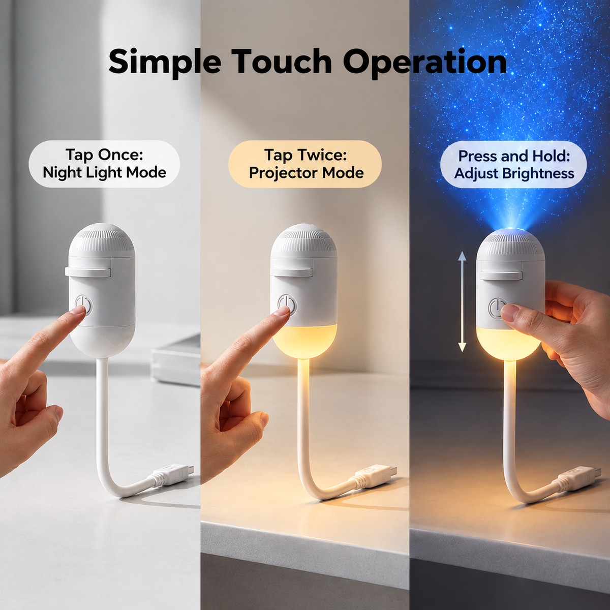 2 in 1 Galaxy Star Projector Night Light