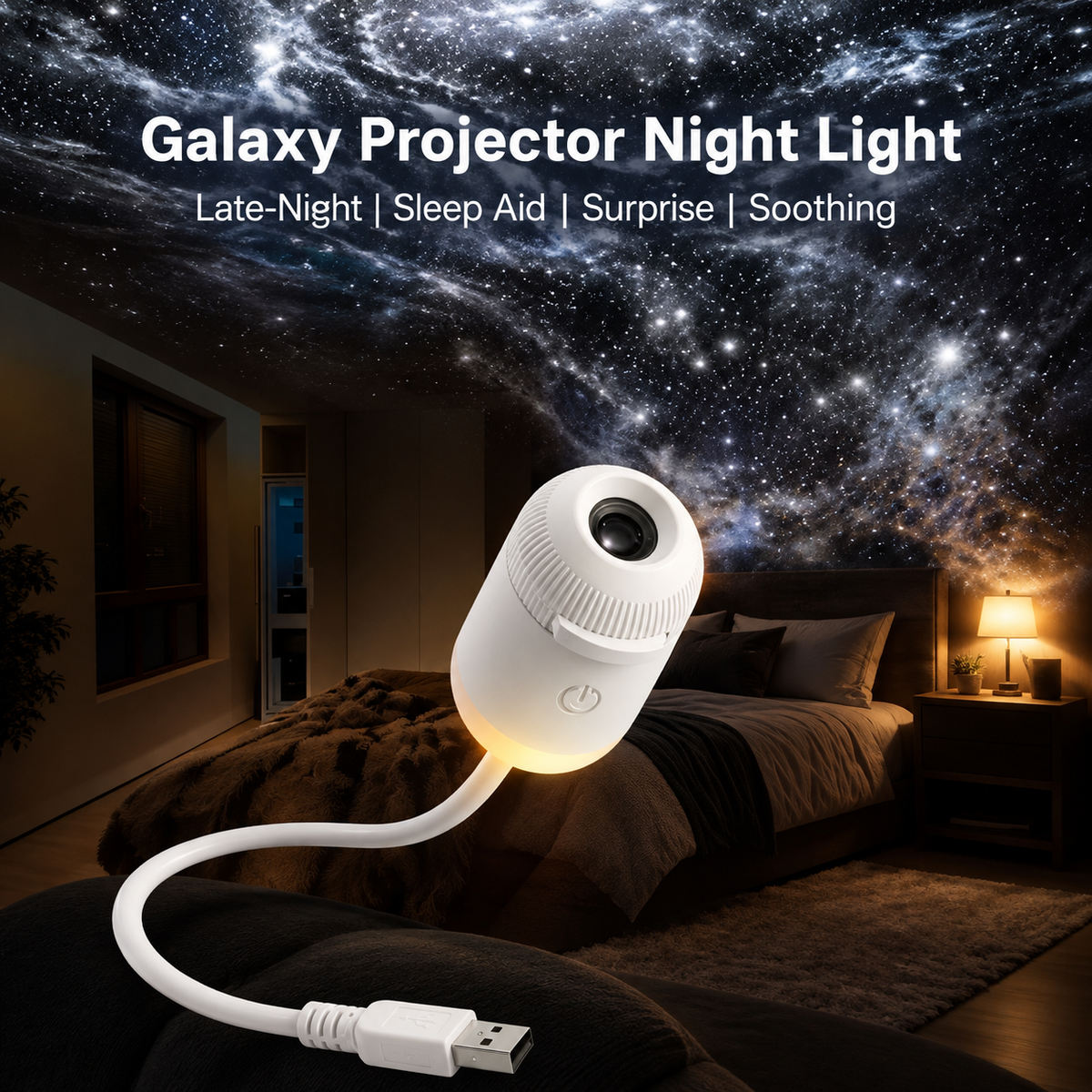 2 in 1 Galaxy Star Projector Night Light
