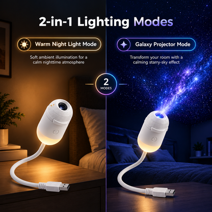 2 in 1 Galaxy Star Projector Night Light